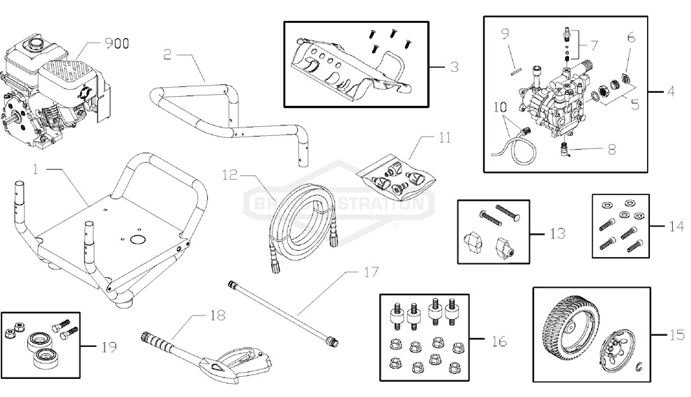 Briggs & Stratton pressure washer model 020274 replacement parts, pump breakdown, repair kits, owners manual and upgrade pump.